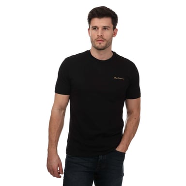 Heren Ben Sherman Script Logo T-shirt in Zwart