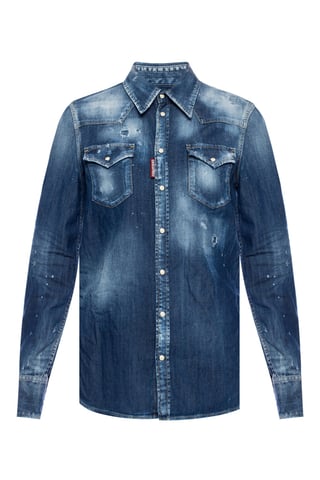Dsquared2 Western Distressed blauw spijkerhemd voor dames