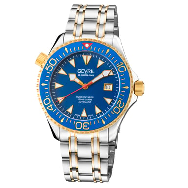 Gevril Men's Hudson Yards Blue Dial Two Tone Watch