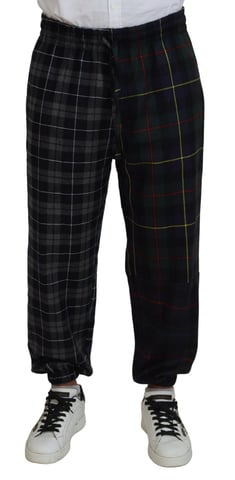 Geblokte Wol Joggingbroek