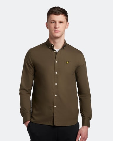 Lyle & Scott Regelmatig fit lichtgewicht Oxford -shirt in Olijf