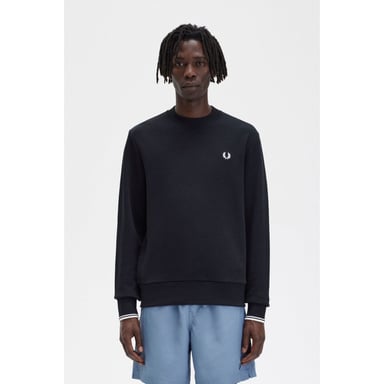 Men's Fred Perry Crew Neck Sweatshirt in Black