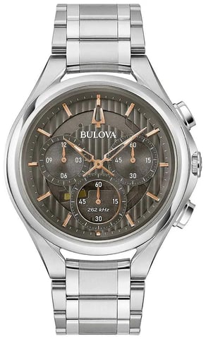 Bulova Curv Heren Zilveren Horloge 96A298