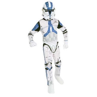 Star Wars Jongens Clone Trooper Kostuum (Wit/blauw)