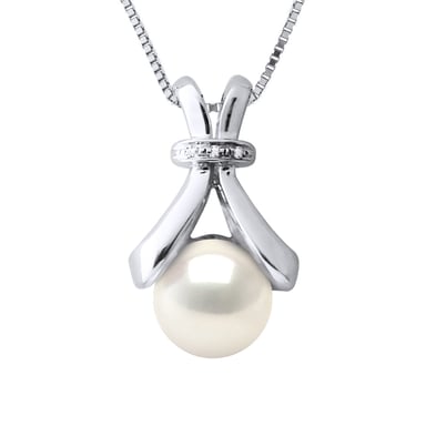 Diamond Pendant 0.010 Cts Gekweekte Pearl Zoetwater 6-7mm White White Gold