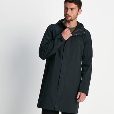 Glenton Mens Long Waterproof Jacket Black