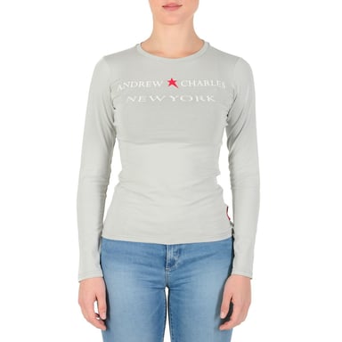 Andrew Charles By Andy Hilfiger Womens LS T-Shirt TS602 031002 Phenix Light Grey 003