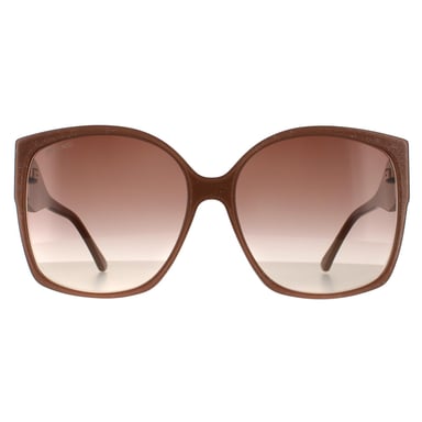 Jimmy Choo zonnebril Noemi/s Kon ha naakt glitter bruine gradiënt