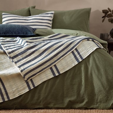 Yard Woven Stripe Cotton Bedspread