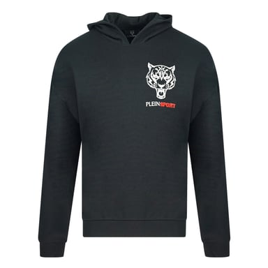 Plein Sport Block Tiger-logo op de borst Zwarte hoodie