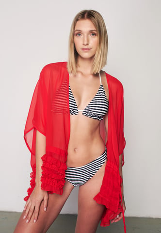 Herita Kimono met Ruches - Rood
