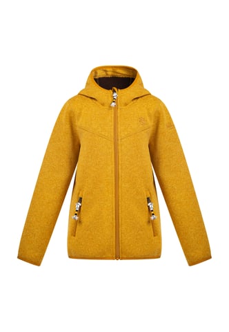Schmuddelwedda Gebreide fleece jas jonge Mosterd Melange-280