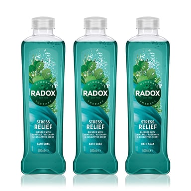 Radox 100% Nature Inspired Fragrance Bath Soak, Stress Relief, 3 Pack, 500ml