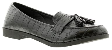 Apache ap corky oudere meisjes schoolschoenen zwart croc