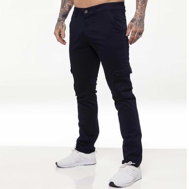 Enzo Mens Cargo Combat Chinos