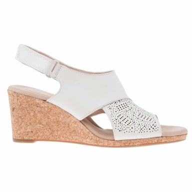 Clarks Lafley Joy Dames Witte Wedges