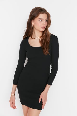 Trendyol Vrouwen Standaard mouw Ronde hals Bodycon Midi Jurk