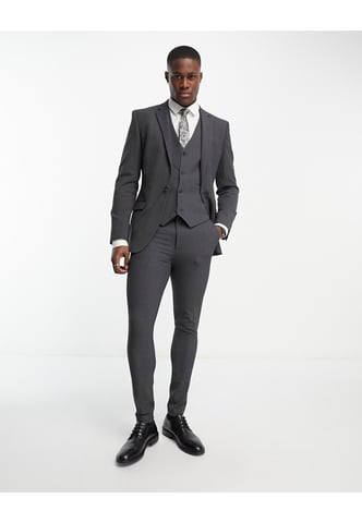 ASOS DESIGN super skinny suit trousers in charcoal-Grey