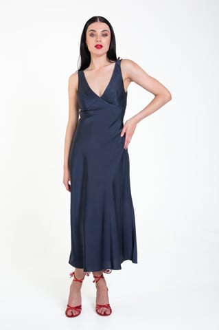 Satijnen midi-slipdress