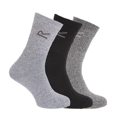 Regatta - Geweldige Outdoors Heren Katoenen Rich Casual Sokken (3 per Verpakking) (Grijs)