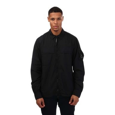 Herenoverhemd C.P. Company Tayon L met rits in marineblauw