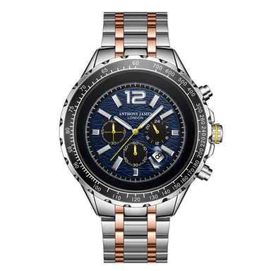 Met de hand geassembleerd Anthony James Limited Edition Chronograaf Racer Blauw horloge