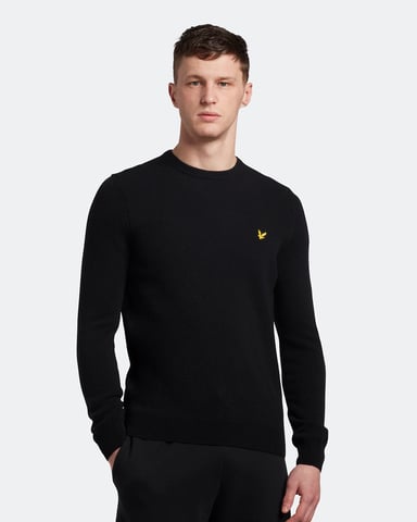 Lyle & Scott Crew Neck Lambswool Jumper in Zwart