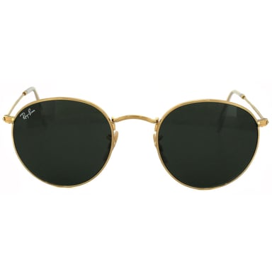 Ray-Ban Zonnebril Ronde Metalen 3447 001 Goud Groen 47 Mm