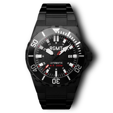 RGMT Superav Men's Japanese Automatic 46mm Black Watch with Stainless Steel Bracelet