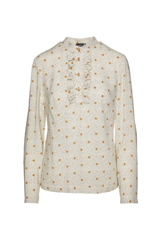 Print Blouse with Ruffle Detail