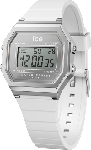 Ice Watch Ice Digit Retro - Metaal Zilver Spiegel - Witte Dameshorloge 022734