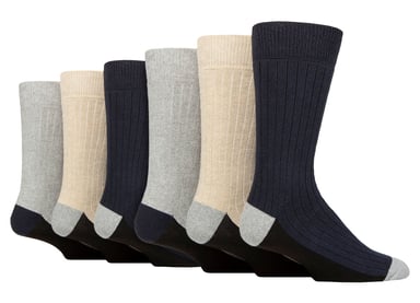 Wildfeet - 6 Paar Heren Katoenen Boot Sokken voor Buiten | Ideaal voor Wandelen - Blauw