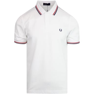Fred Perry M3600 Twin Tipped Polo Shirt In White