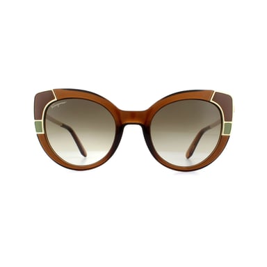Salvatore Ferragamo Zonnebril SF890S 210 Crystal Bruin Grijs Verloop