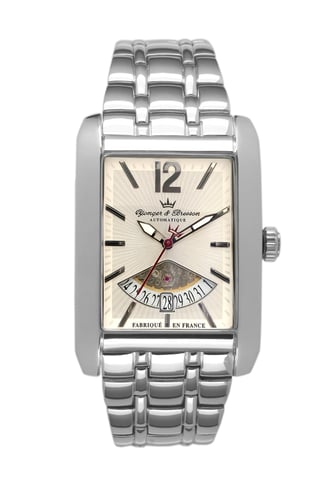 Yonger Silver Stainless Steel White Dial Watch