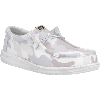 HEYDUDE Wally gewassen camo polyester herenschoenen in grijs woestijncamouflage