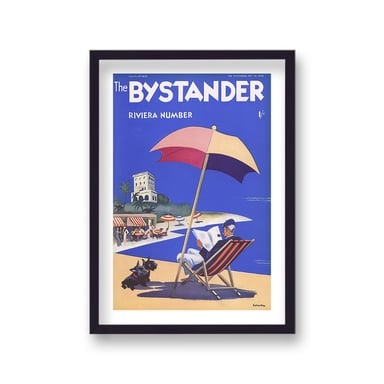 Vintage Publication Print The Bystander Riviera Number - Black Frame