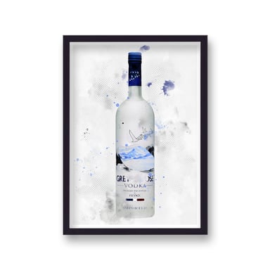 Spirit Graphic Splash Print Grey Goose Vodka Inspired - Black Frame