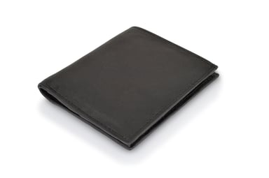 Woodland Leather Black 8 Credit Card Slot RFID Bi Fold Wallet