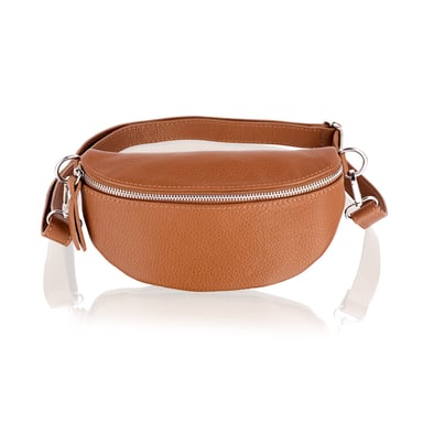 Woodland Leather Tan 9.0" Waist Bag With Detachable Adjustable Strap