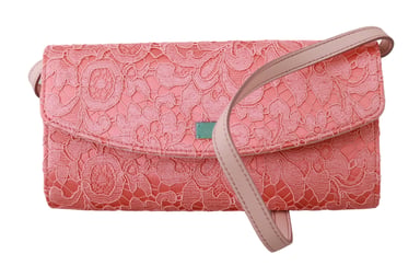 Dolce & Gabbana Vrouwen Roze Bloemen Kanten Avond lang Koppeling Katoenen tas