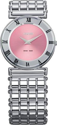 Jowissa Women's J2.017.M Roma Pastell Stainless Steel Pink Dial Roman Numeral Watch