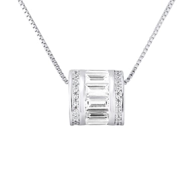 Vat hanger zirkoniumoxiden Joaillerie zilver 925 geleverd met aangeboden ketting