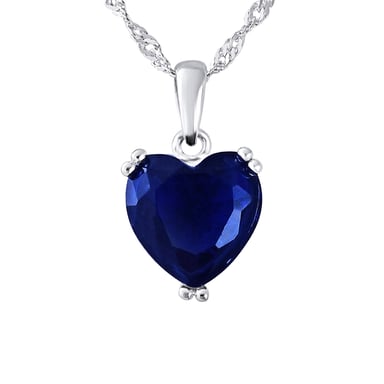 Hartketting "Sapphire Color" Crystal and Silver 925 - Blauwe woorden