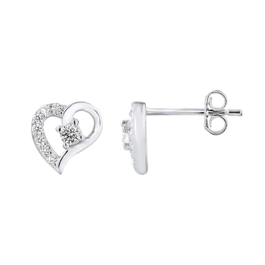 Solitaire oorbellen harten zirkonium zilver 925 - emoi