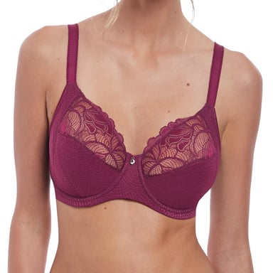 Memoir Underwired Full Cup Bra with Side Support - Black Cherry
