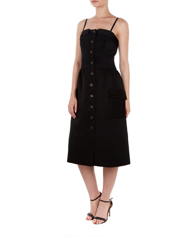 Ted Baker Octovia katoenen jurk met knoopjes, zwart