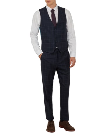 Ted Baker Afanaw elegant geruit gilet, marineblauw