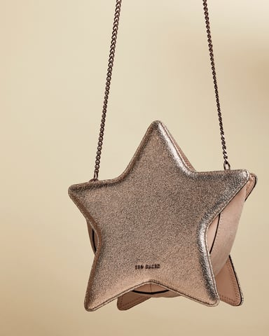 Ted Baker Starry Star leren tas, roségoudkleurig