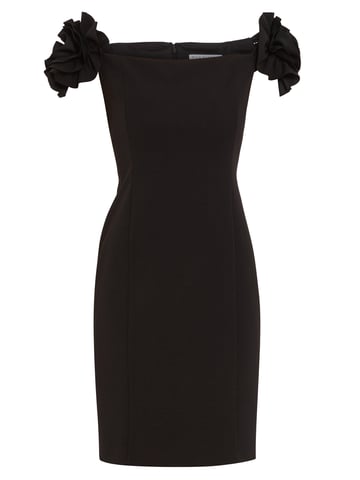 Gina Bacconi Bretta Stretch Crepe Dress in Black